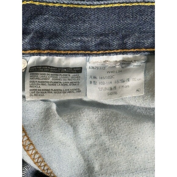 Levi's 505 Mens 40x34* Denim Blue Jeans High Rise Straight Leg Medium Wash - Picture 3 of 7